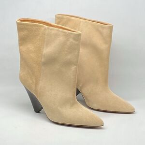 Isabel Marant Miyako 90MM Suede Cone-Heel Booties size 36